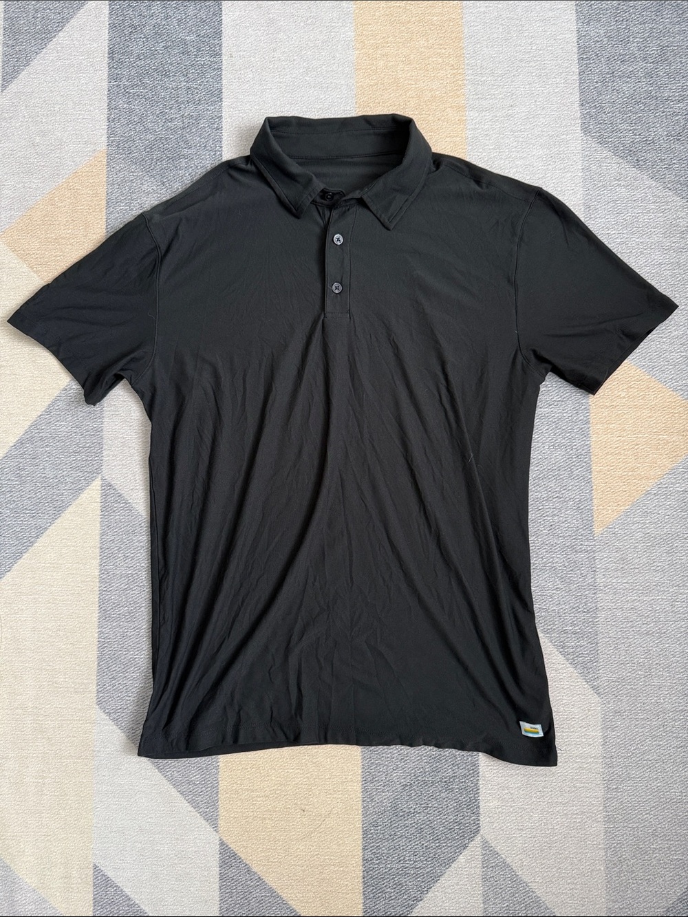 Vuori Black Short-Sleeve Polo